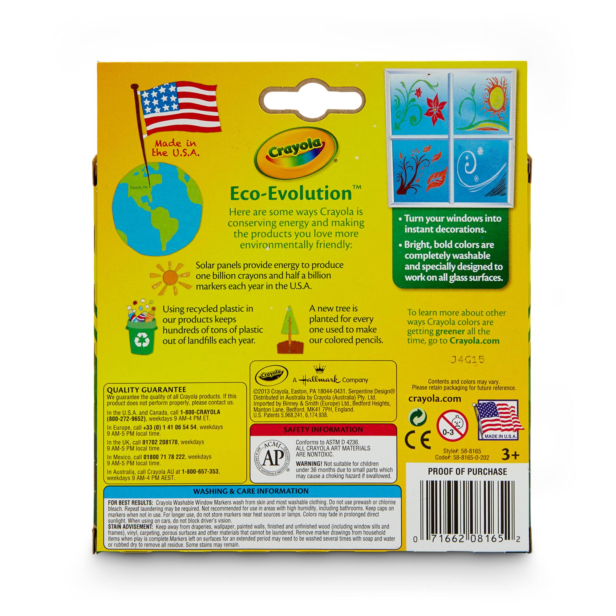 Crayola Washable Window Markers, 8ct.